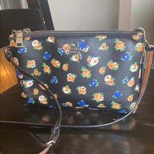 Coach Black Crossbody Bag with Floral Design